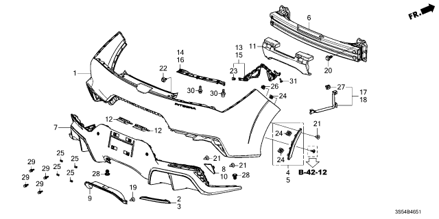 2026 Acura Integra Face, Rear Bumper Diagram for 04715-31M-A00ZZ
