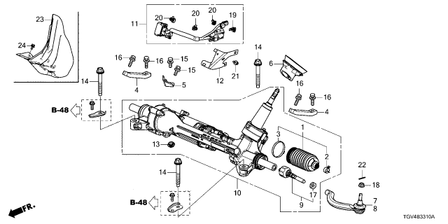 2024 Acura TLX RACK, POWER STEERING Diagram for 53620-TGV-A18