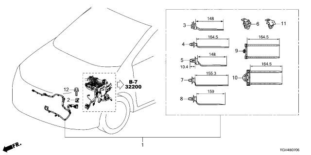 2025 Acura TLX 4 Door Technology 10AT Wire Harness Diagram 7