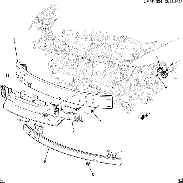 2024 Acura ZDX 5 Door A-Spec (RWD) 1AT Bumper - Front Diagram 3