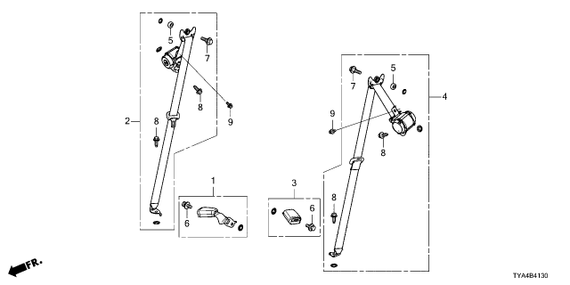 2023 Acura MDX Outer Set Left Nh900L Diagram for 04828-TYA-A01ZB