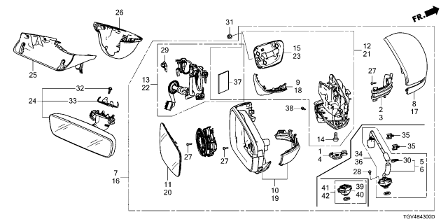 2024 Acura TLX Set B621P Diagram for 76253-TGV-A12ZG