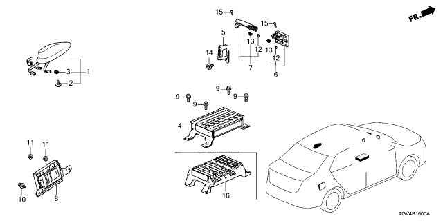2025 Acura TLX ANTENNA *NH912P* Diagram for 39150-TGV-A21ZR