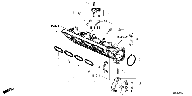 2024 Acura Integra Manifold, Intake Diagram for 17100-RPY-G01
