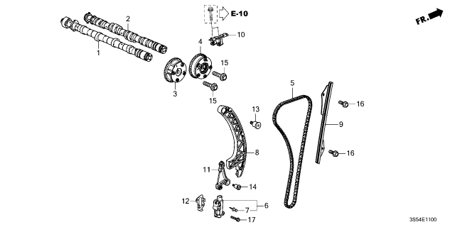 2023 Acura Integra Arm, Cam Chain Tensioner Diagram for 14550-59B-000