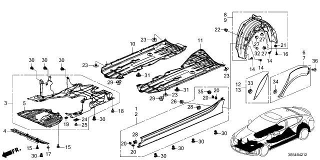 2026 Acura Integra Fender, Right Rear (Inner) Diagram for 74552-31M-A00