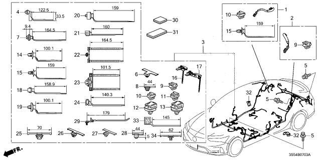 2025 Acura Integra Holder, Connector Diagram for 32144-T60-003