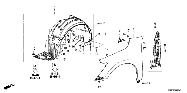 2023 Acura Integra Panel, Right Front Fender Diagram for 60210-3S5-A00ZZ