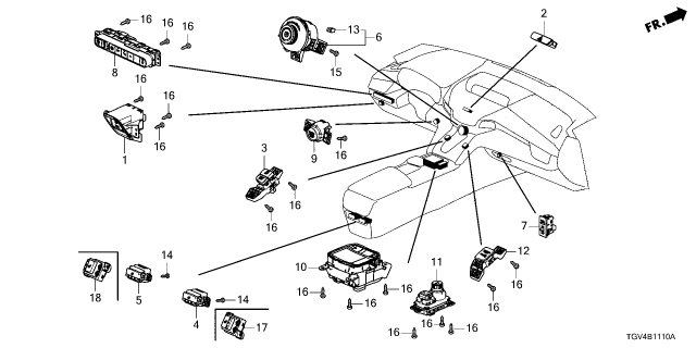 2023 Acura TLX SW ASSY., TOUCHPAD Diagram for 39060-TGV-A12