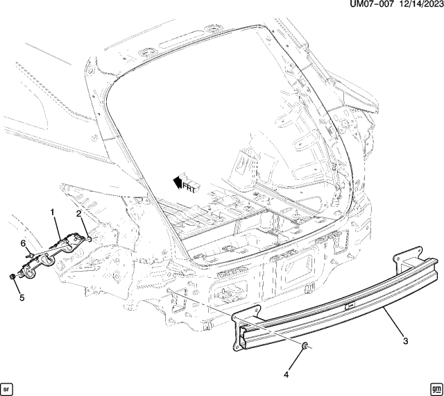 2024 Acura ZDX 5 Door A-Spec (RWD) 1AT Bumper - Rear Diagram 4