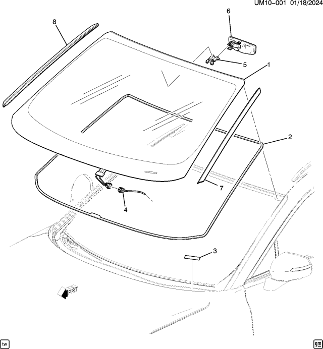 2024 Acura ZDX WINDSHIELD Diagram for 85022912
