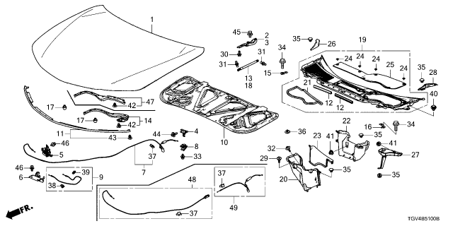 2025 Acura TLX WIRE ASSY., HOOD Diagram for 74132-TGV-A01