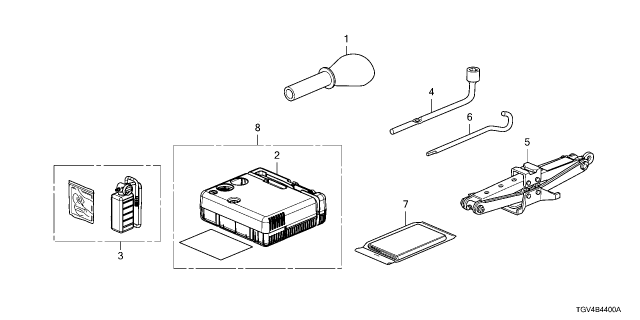 2022 Acura TLX Repair Kit, Tire Diagram for 42774-TZ5-A02