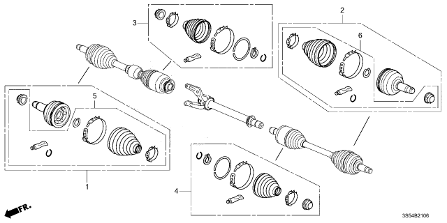 2024 Acura Integra Joint Set, Outboard Diagram for 44014-T60-306