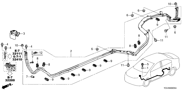 2025 Acura TLX CABLE ASSY., MAIN Diagram for 32412-TGV-315