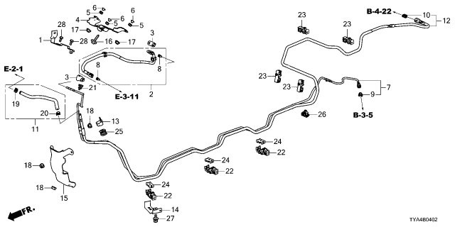 2024 Acura MDX Clamp C, Fuel Pipe Diagram for 91595-TYA-A02