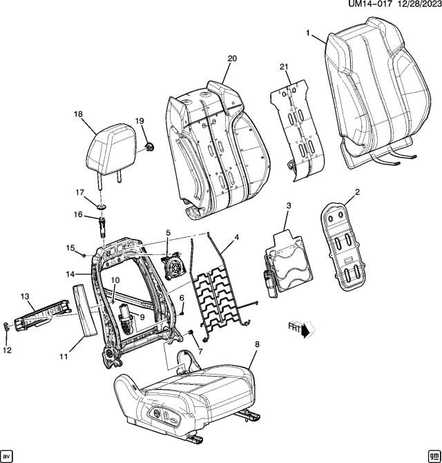 2024 Acura ZDX AIRBAG, R. FR. Diagram for 86513104