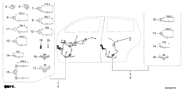 2025 Acura ADX Housing, Connector Diagram for 91768-T20-A11