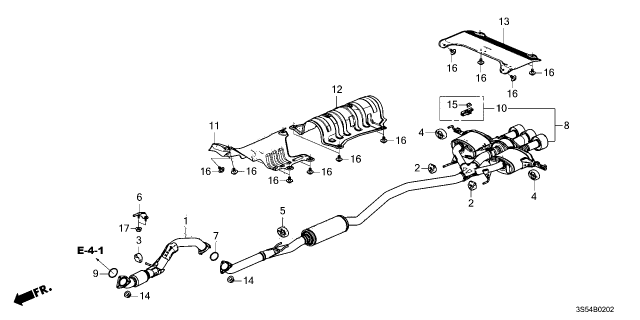 2026 Acura Integra Muffler, Exhaust Diagram for 18307-31M-A03
