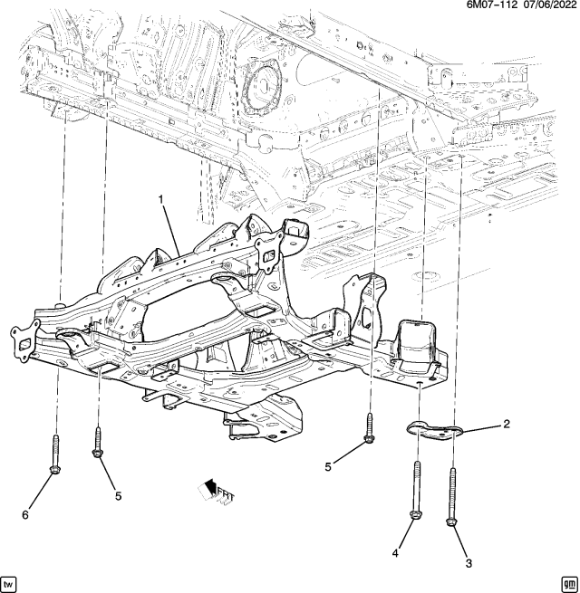 2024 Acura ZDX 5 Door A-Spec (RWD) 1AT Frame & Mounting Diagram 2
