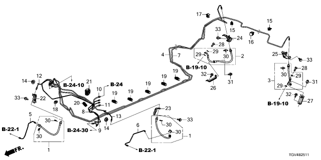 2024 Acura TLX PIPE X, BRAKE Diagram for 46377-TGV-A11