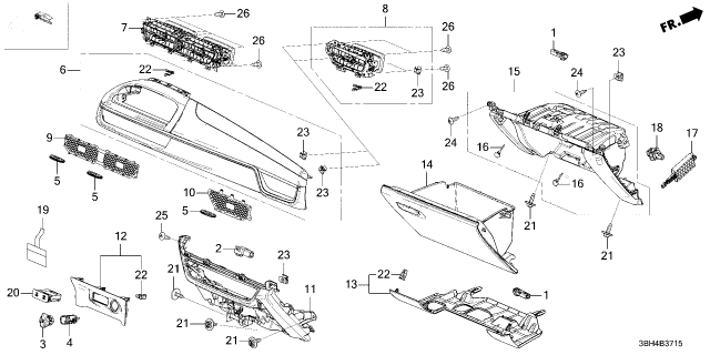 2025 Acura ADX Light Assembly Diagram for 34750-3S5-A01