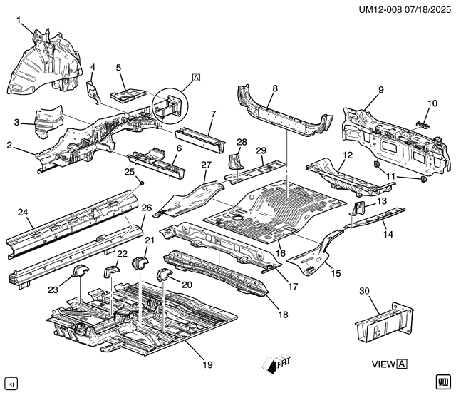 2024 Acura ZDX PANEL-R/FLR RR Diagram for 85534873