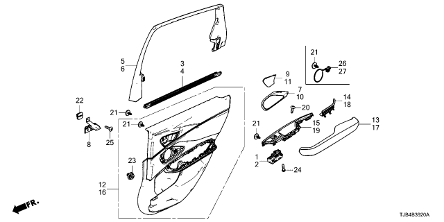 2025 Acura RDX LNG, R. RR. (TYPEV) Diagram for 83701-TJB-A81ZA