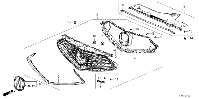 2026 Acura MDX GRILLE ASSY., FR. Diagram for 71120-TYA-A60