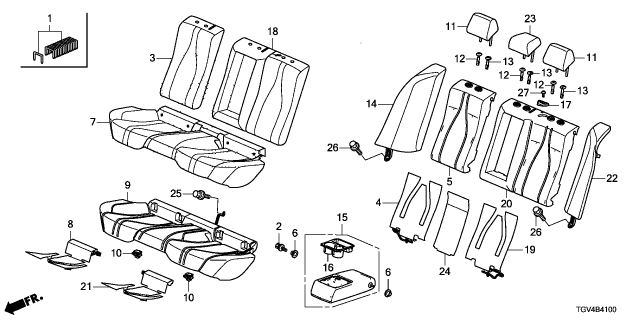 2024 Acura TLX PAD, RR. Diagram for 82137-TGV-A22