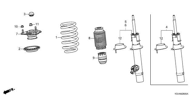 2023 Acura TLX Rubber, Front Diagram for 51670-TGV-A02