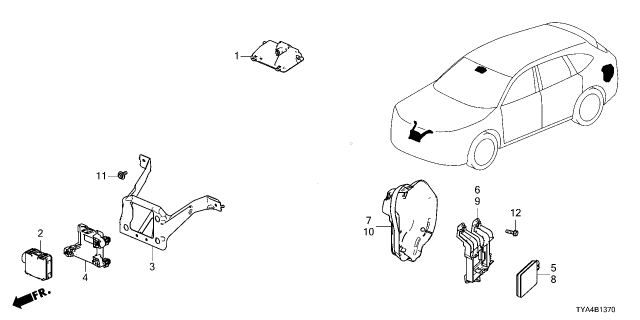 2022 Acura MDX Radar Sub-Assy. Diagram for 36803-TYB-A13