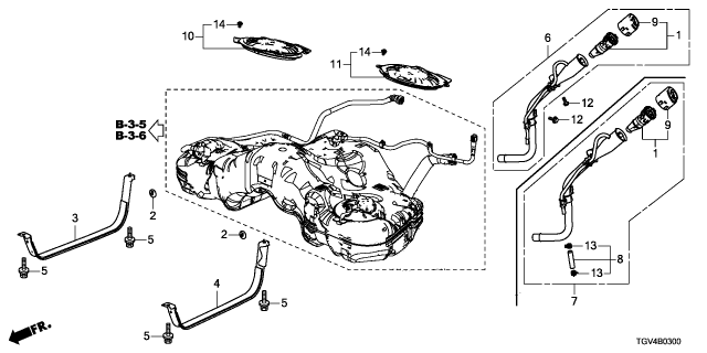 2024 Acura TLX Pipe, Fuel Filler Diagram for 17650-TGV-A03