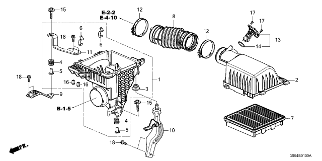 2026 Acura Integra TUBE, AIR FLOW Diagram for 17225-6Z7-A00