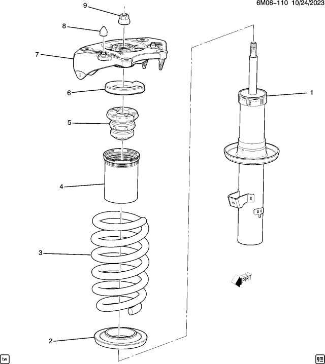 2024 Acura ZDX 5 Door A-Spec (RWD) 1AT Strut Assembly - Front Diagram 3