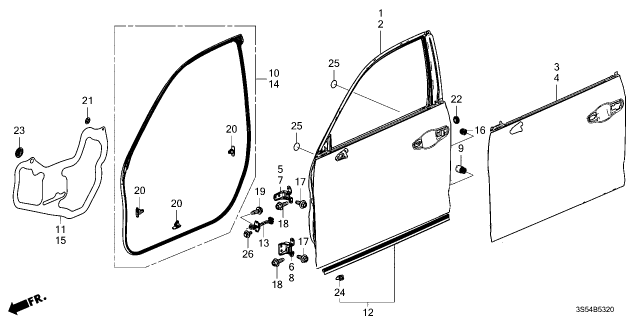 2023 Acura Integra Panel, Right Front Door Diagram for 67010-3S5-A00ZZ