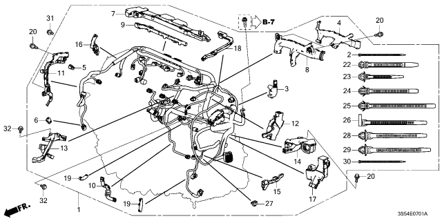 2025 Acura Integra Engine Wire Harness Diagram for 32110-6PV-A00