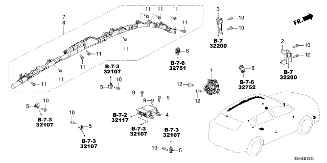 2025 Acura ADX MOD, R. SI CURT AB Diagram for 78870-3W0-A83