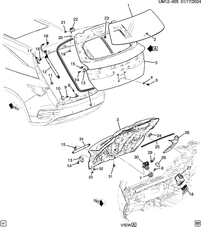 2024 Acura ZDX LATCH, TAILGATE Diagram for 13552742