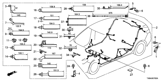 2022 Acura ILX 4 Door with Premium Package 8-Speed DCT Wire Harness Diagram 3