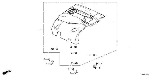 2026 Acura MDX Cover Assembly , Engine Diagram for 17121-61B-A01