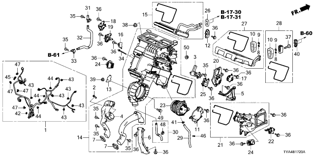 2025 Acura MDX Heater Sub-Assy Diagram for 79106-TYA-A52