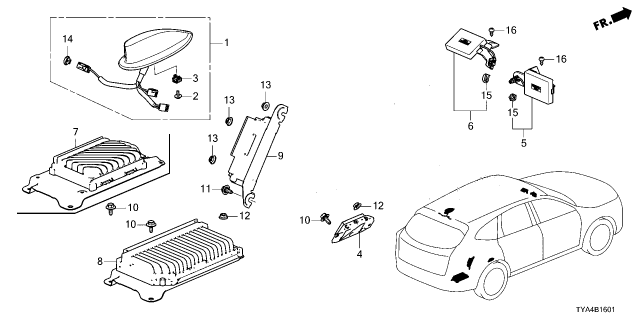 2026 Acura MDX ANT, ROOF *NH893P* Diagram for 8A150-TYA-A11ZA