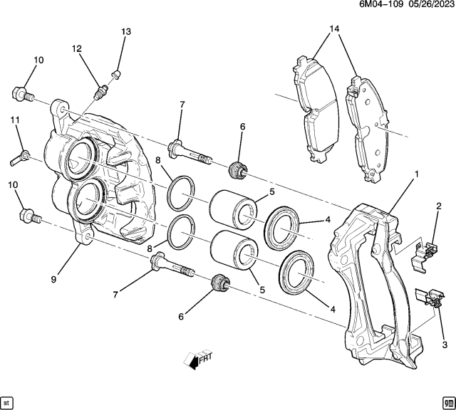 2024 Acura ZDX CLPR, R. FR. BRAKE Diagram for 13542337