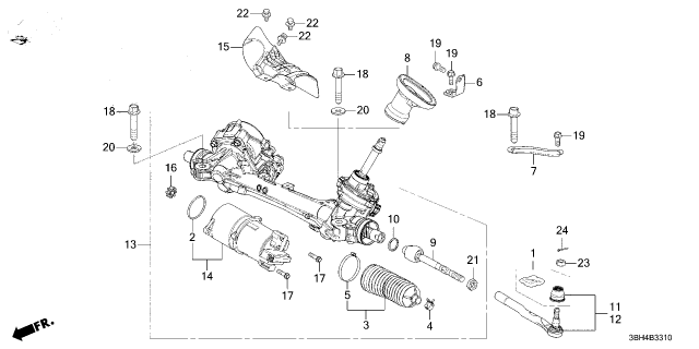 2025 Acura ADX END, L. TIE ROD Diagram for 53560-3V0-J01