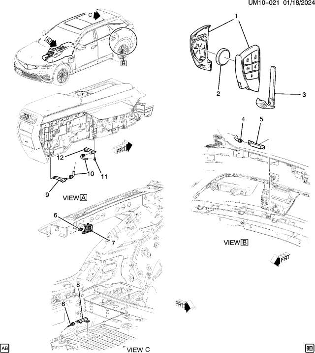 2024 Acura ZDX TRANSMITTER ASM-R/CO Diagram for 85024681