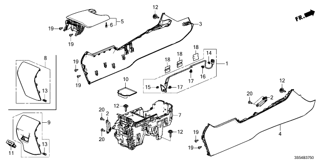 2024 Acura Integra Mat, Console Box Diagram for 83470-T20-A21