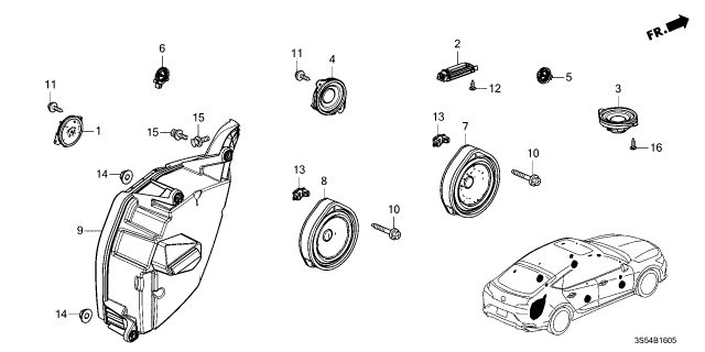 2025 Acura Integra Speaker Assembly Diagram for 8A445-3S5-A01