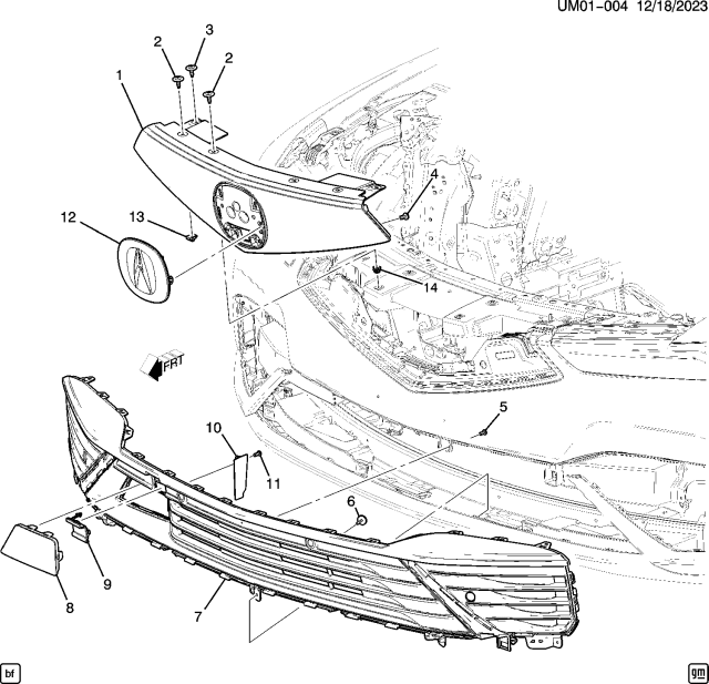 2024 Acura ZDX GRILLE, FR. *998P* Diagram for 85046264