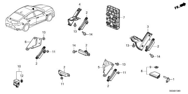 2026 Acura Integra UNIT, BODY MOD Diagram for 38800-3S5-AV1
